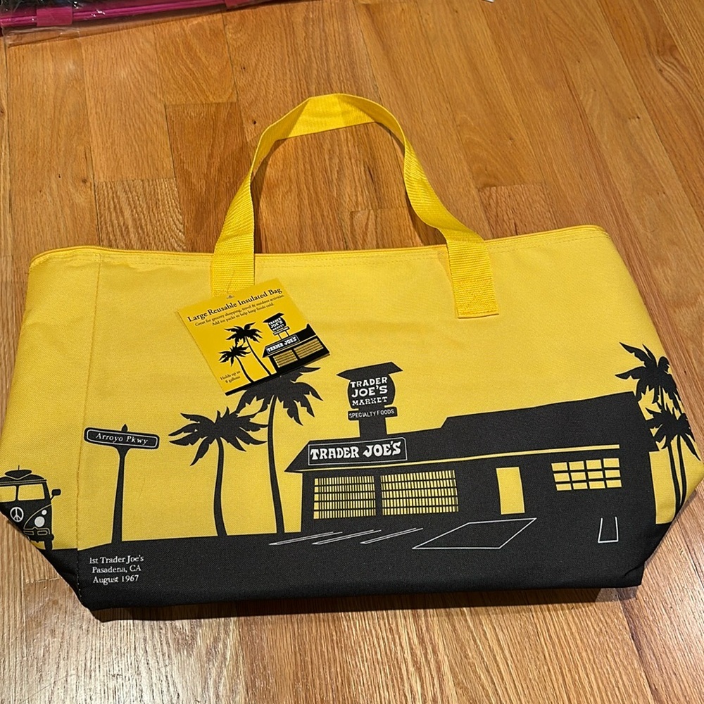 Yellow Trader Joe’s insulated bag